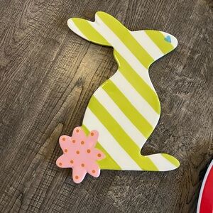 Cotton Colors Green and White Striped Bunny Large Attachment